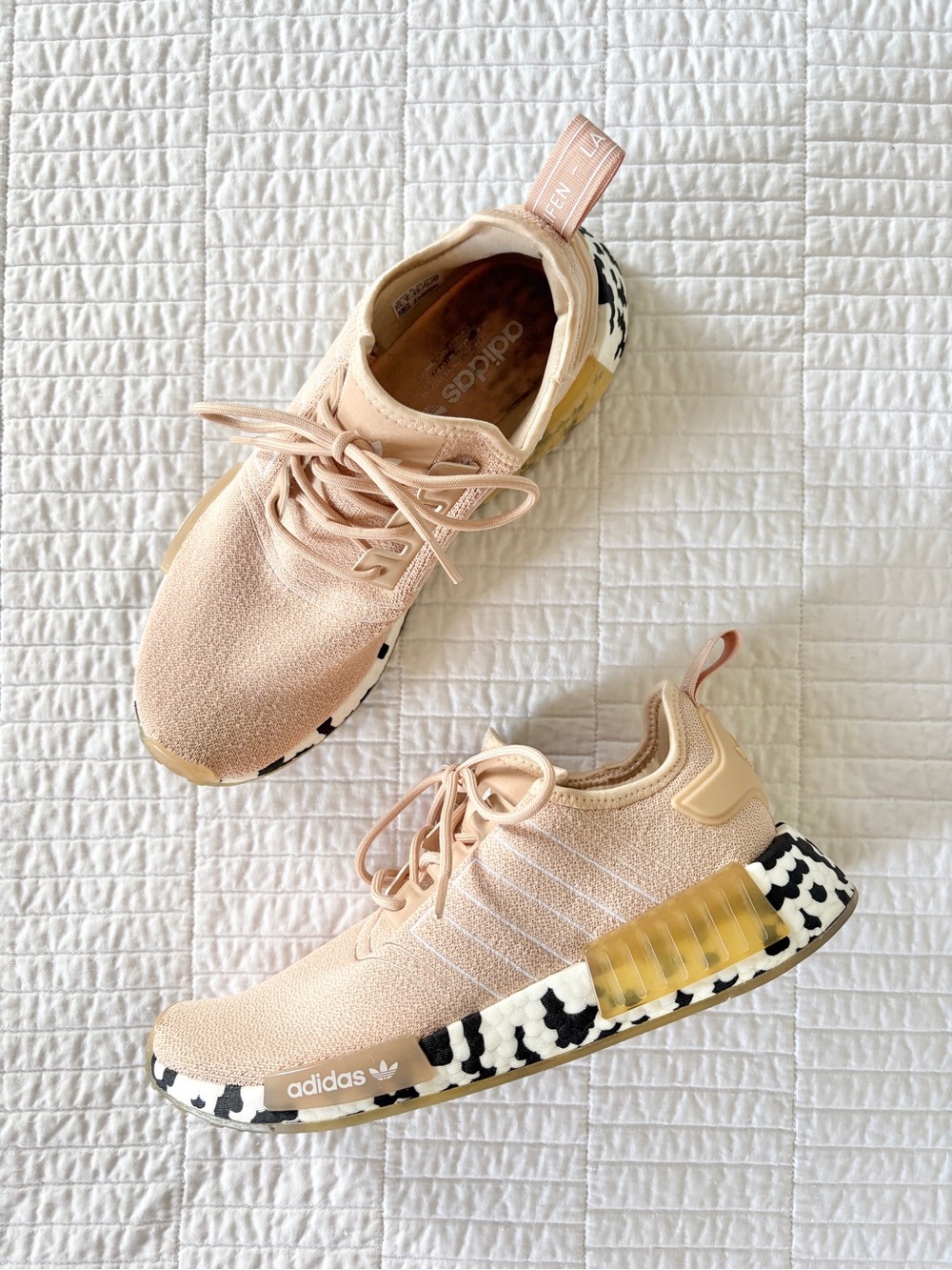 adidas NMD Nude Blush Knit Sneakers with Black and White Midsole Women’s 9.5